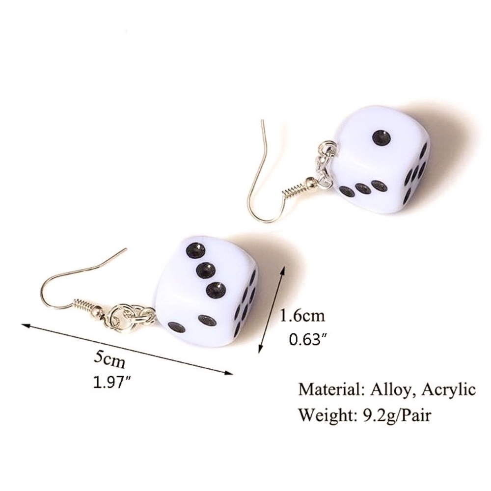 Any 2/$20!  Dice Pair Dangle Earrings - Picture 6 of 8